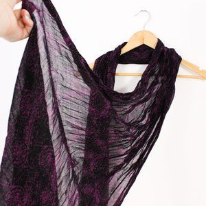 *Purple & Black Long Rectangle Scarf
